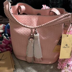 Patricia Nash Leather Embossed Woven
Bucket Bag - Otavia - Pink NWT